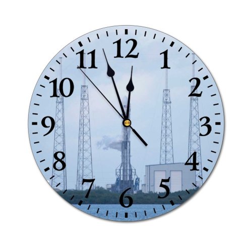 yanfind Fashion PVC Wall Clock Architecture Building Daylight Electricity Energy Industrial Plant Landscape Metal Outdoors Sea Mute Suitable Kitchen Bedroom Decorate Living Room