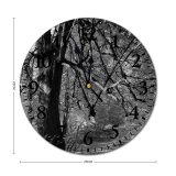 yanfind Fashion PVC Wall Clock Autumn Branch Bw Countryside Daytime Fall Fallen Field Flora Foliage Forest Grass Mute Suitable Kitchen Bedroom Decorate Living Room