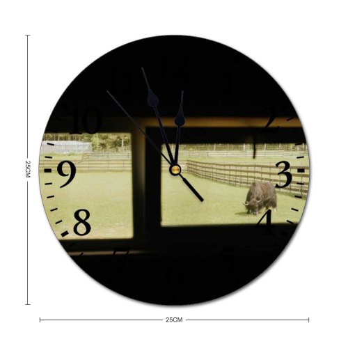 yanfind Fashion PVC Wall Clock Barnyard Beef Bovine Bull Cattle Countryside Cow Dairy Farm Farming Farmland Farmyard Mute Suitable Kitchen Bedroom Decorate Living Room