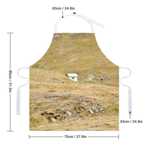 yanfind Custom aprons Landscape Cabin Hills white white-style1 70×80cm