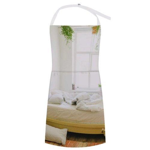yanfind Custom aprons Accommodation Apartment Bed Bedroom Bedsheet Bedside Blanket Blurred Calm Carpet Comfort Cozy white white-style1 70×80cm