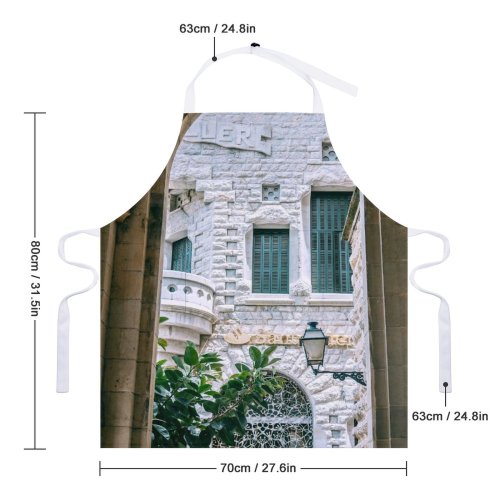 yanfind Custom aprons Aged Ancient Arch Arched Architecture Art Balcony Building City Construction Daytime white white-style1 70×80cm