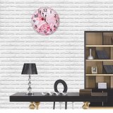yanfind Fashion PVC Wall Clock Beautiful Flowers Blooming Delicate Floral Flower Instagram Story Light Peonies Petals Mute Suitable Kitchen Bedroom Decorate Living Room