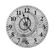 yanfind Fashion PVC Wall Clock Aged Ancient Arrow Art Building Bw Carve Check Classic Clock Arms Mute Suitable Kitchen Bedroom Decorate Living Room