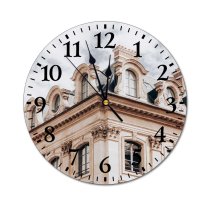 yanfind Fashion PVC Wall Clock Accommodation Aged Apartment Architecture Attic Building Calm City Classic Cloudy Construction Mute Suitable Kitchen Bedroom Decorate Living Room