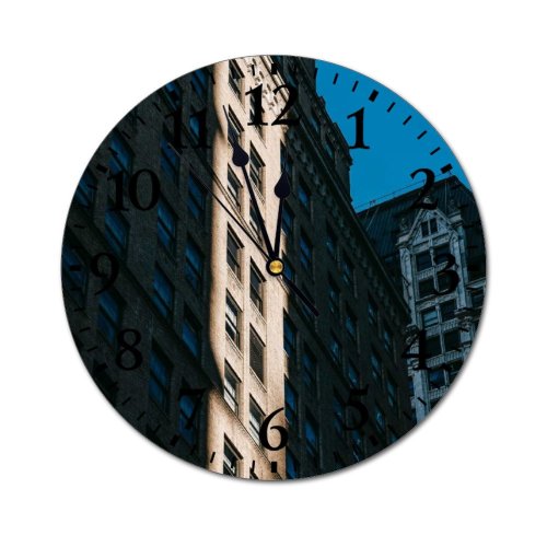 yanfind Fashion PVC Wall Clock Accommodation Apartment Architecture Building Cement City Complex Concrete Condominium Construction Decor Mute Suitable Kitchen Bedroom Decorate Living Room