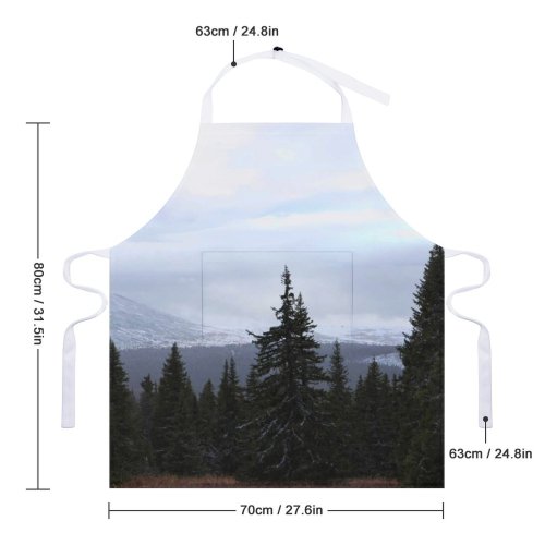 yanfind Custom aprons Mountains Trees Pine Landscape Woods white-style1 70×80cm