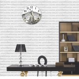yanfind Fashion PVC Wall Clock Architectural Design Architecture Building City Construction Contemporary Corporate Expression Exterior Facade Futuristic Mute Suitable Kitchen Bedroom Decorate Living Room