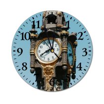 yanfind Fashion PVC Wall Clock Aged Architecture Attract City Classic Clear Clock Cloudless Construction Space Mute Suitable Kitchen Bedroom Decorate Living Room