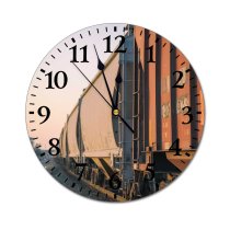 yanfind Fashion PVC Wall Clock Area Cargo Cloudless Construction Countryside Destination Direction Drive Freight Industrial Light Mute Suitable Kitchen Bedroom Decorate Living Room