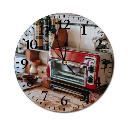 yanfind Fashion PVC Wall Clock Aged Apartment Appliance Arrangement Bottle Cook Cozy Culinary Design Detail Electric Mute Suitable Kitchen Bedroom Decorate Living Room