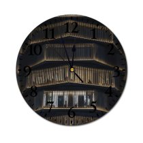 yanfind Fashion PVC Wall Clock Abstract Accommodation Architecture Building Center City Complex Construction Contemporary Creative Decor Design Mute Suitable Kitchen Bedroom Decorate Living Room