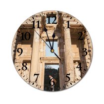 yanfind Fashion PVC Wall Clock Art Building Architecture Travel Monument Sculpture Outdoors Stone Religion Tourism Ruin Mute Suitable Kitchen Bedroom Decorate Living Room