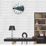 yanfind Fashion PVC Wall Clock Calm Cloudy Coast Colorful Cottage Countryside Daylight Daytime Forest Freedom Highland Mute Suitable Kitchen Bedroom Decorate Living Room
