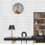 yanfind Fashion PVC Wall Clock Aged Ancient Architecture Belief Believe Building Cathedral Catholic Cereal Church Countryside Faith Mute Suitable Kitchen Bedroom Decorate Living Room