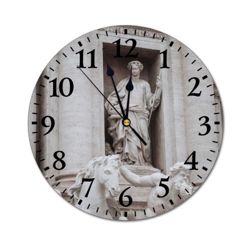 yanfind Fashion PVC Wall Clock Aged Arched Architecture Art Attract Building Carve Column Construction Decor Design Mute Suitable Kitchen Bedroom Decorate Living Room