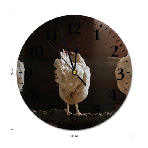 yanfind Fashion PVC Wall Clock Barn Bird Chicken Coop Cock Cockerel Farm Farming Fowl Hen Hencoop Henhouse005 Mute Suitable Kitchen Bedroom Decorate Living Room