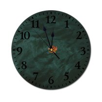 yanfind Fashion PVC Wall Clock Aqua Autumn Botany Calm Clear Colorful Fall Foliage From Above Golden Mute Suitable Kitchen Bedroom Decorate Living Room