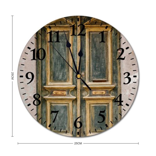 yanfind Fashion PVC Wall Clock Abandoned Aged Architecture Building Cement Concrete Construction Crack Damage Decay Demolish Derelict Mute Suitable Kitchen Bedroom Decorate Living Room