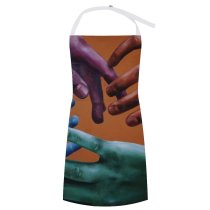 yanfind Custom aprons Art Colorful Contact Fingers Hands Multicolor Picture Touch Touching United Unity white white-style1 70×80cm