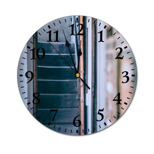 yanfind Fashion PVC Wall Clock Apartment Architecture Building Cement Concrete Construction Corridor Decor Design Detail Doorway Mute Suitable Kitchen Bedroom Decorate Living Room
