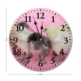 yanfind Fashion PVC Wall Clock Bird Cute Farm Easter Chicken Young Hen Baby Funny Feather Little Tiny001 Mute Suitable Kitchen Bedroom Decorate Living Room