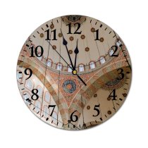 yanfind Fashion PVC Wall Clock Art Architecture Travel Ceiling Design Decoration Religion Dome Gold Ancient Mute Suitable Kitchen Bedroom Decorate Living Room