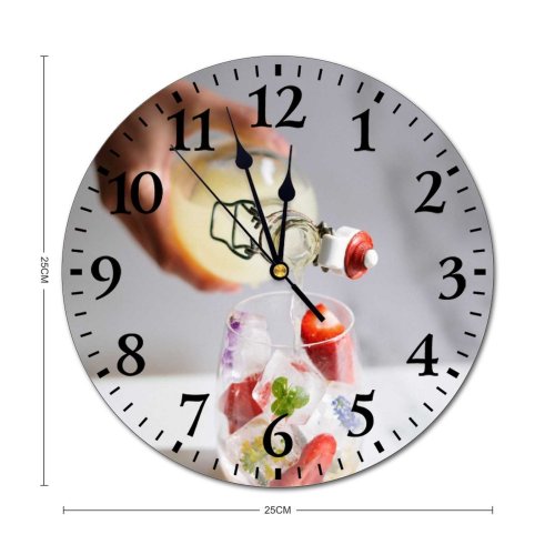 yanfind Fashion PVC Wall Clock Beverage Bottle Cocktail Colorful Colourful Cool Diy Frozen Glass Homemade Cubes Mute Suitable Kitchen Bedroom Decorate Living Room