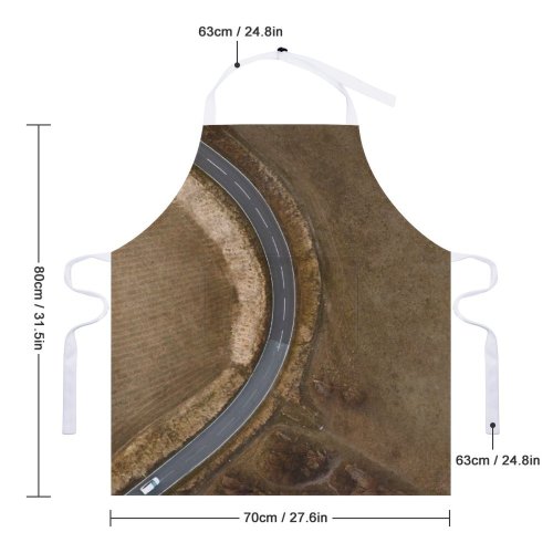 yanfind Custom aprons Adventure Aerial Shot Asphalt Bird's Car Country Road Countryside Curve Curvy white white-style1 70×80cm
