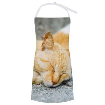 yanfind Custom aprons Adorable Asleep Blurred Calm Carnivore Cat Charming Chordate Cute Daytime Enjoy white white-style1 70×80cm