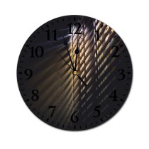 yanfind Fashion PVC Wall Clock Blinds Dark Light Window Mute Suitable Kitchen Bedroom Decorate Living Room