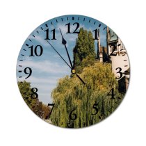 yanfind Fashion PVC Wall Clock Architecture Building Cathedral Church City Classic Construction Creek Design Destination Mute Suitable Kitchen Bedroom Decorate Living Room