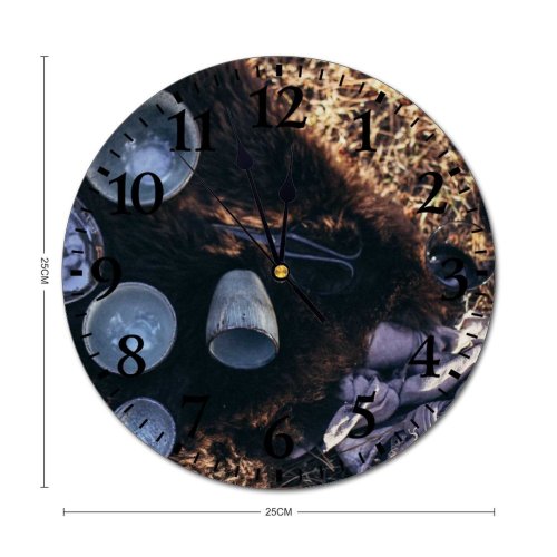 yanfind Fashion PVC Wall Clock Assorted Ceramic Clay Clayware Countryside Craft Crockery Cup Daytime Different Dry Fabric Mute Suitable Kitchen Bedroom Decorate Living Room