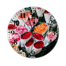 yanfind Fashion PVC Wall Clock Aroma Assorted Bloom Bouquet Bud Bunch Celebrate Choice Colorful Craft Mute Suitable Kitchen Bedroom Decorate Living Room