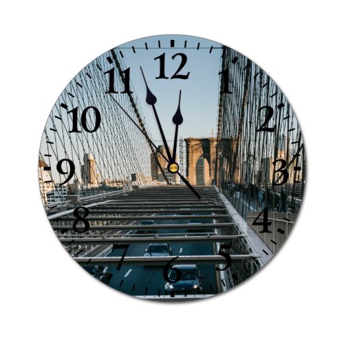 yanfind Fashion PVC Wall Clock Architecture Asphalt Auto Automobile Car City Cityscape Construction Contemporary Design Destination Mute Suitable Kitchen Bedroom Decorate Living Room