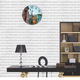 yanfind Fashion PVC Wall Clock Apartment Buildings Architecture Sky Colours Building Exterior Colorful Colourful Commerce Istanbul Old Mute Suitable Kitchen Bedroom Decorate Living Room