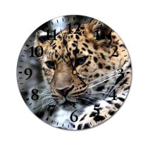 yanfind Fashion PVC Wall Clock Big Cat Leopard Wild Mute Suitable Kitchen Bedroom Decorate Living Room