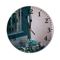 yanfind Fashion PVC Wall Clock Assorted Botanic Botany Building Daylight Different Dry Exterior Fence Grow Mute Suitable Kitchen Bedroom Decorate Living Room