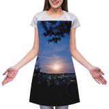yanfind Custom aprons Night Hill Outdoor Meadow Foliage Backlit Cloud Trees Field Scenery Ray white white-style1 70×80cm