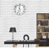 yanfind Fashion PVC Wall Clock Accommodation Apartment Architecture Building Calm Comfort Construction Contemporary Cottage Curtain Daylight Mute Suitable Kitchen Bedroom Decorate Living Room