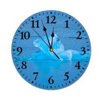 yanfind Fashion PVC Wall Clock Beach Floating Frost Frosty Frozen Iceberg Melting Ocean Ripples Mute Suitable Kitchen Bedroom Decorate Living Room