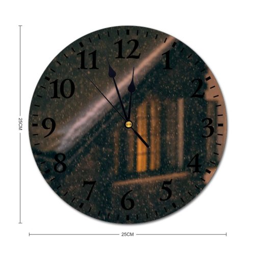 yanfind Fashion PVC Wall Clock Apartment Atmosphere Blizzard Cloudy Contemporary Cottage Countryside Dark Defocused Dramatic Dwell Evening Mute Suitable Kitchen Bedroom Decorate Living Room