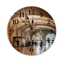 yanfind Fashion PVC Wall Clock Arch Arched Architecture Archway Building Ceiling Chandelier City Classic Clean Construction Corridor Mute Suitable Kitchen Bedroom Decorate Living Room