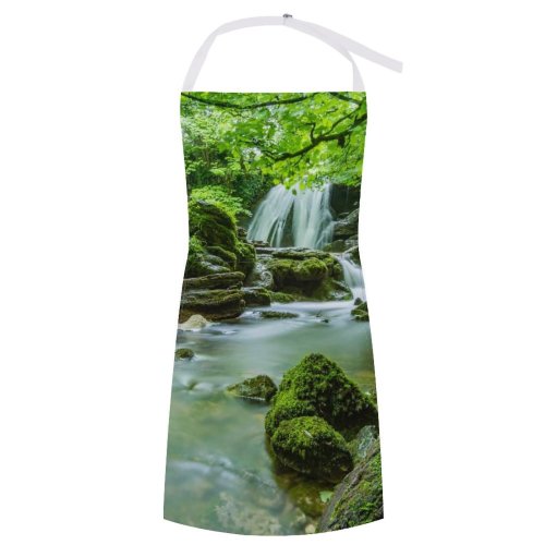 yanfind Custom aprons 4k Beautiful Cascade Creek Desktop Flow Foliage Forest Greenery Idyllic Jungle white white-style1 70×80cm