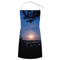yanfind Custom aprons Night Hill Outdoor Meadow Foliage Backlit Cloud Trees Field Scenery Ray white white-style1 70×80cm