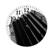 yanfind Fashion PVC Wall Clock Architectural Design Architecture Building Construction Daylight Futuristic Glass Items Shot Mute Suitable Kitchen Bedroom Decorate Living Room