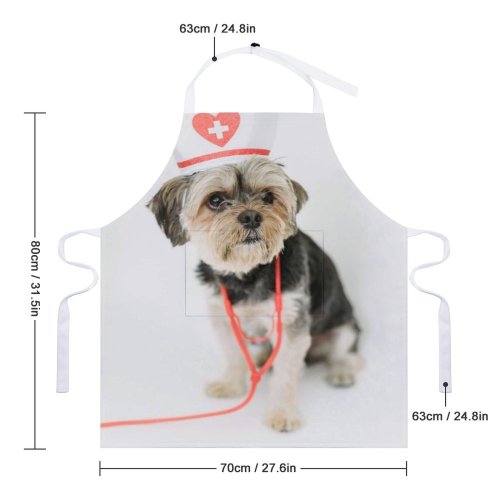 yanfind Custom aprons Adorable Alone Calm Clever Comfort Confident Doctor Dog Fluff Friendly Fur white white-style1 70×80cm