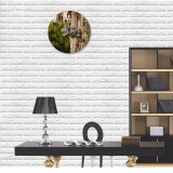 yanfind Fashion PVC Wall Clock Aged Ancient Architecture Art Artwork Blurred Botany Craft Daytime Design Mute Suitable Kitchen Bedroom Decorate Living Room