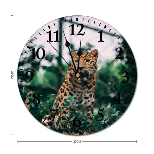 yanfind Fashion PVC Wall Clock Big Portrait Giraffe Outdoors Wild Jungle Safari Wildlife Danger Camouflage Mute Suitable Kitchen Bedroom Decorate Living Room