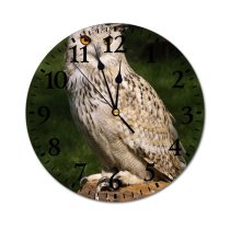 yanfind Fashion PVC Wall Clock Avian Bird Eurasian Eagle Feather Perched Wildlife Mute Suitable Kitchen Bedroom Decorate Living Room